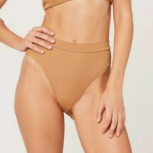 L Space French Bottom Bitsy Cut Swim Bikini Bottom Ribbed XL